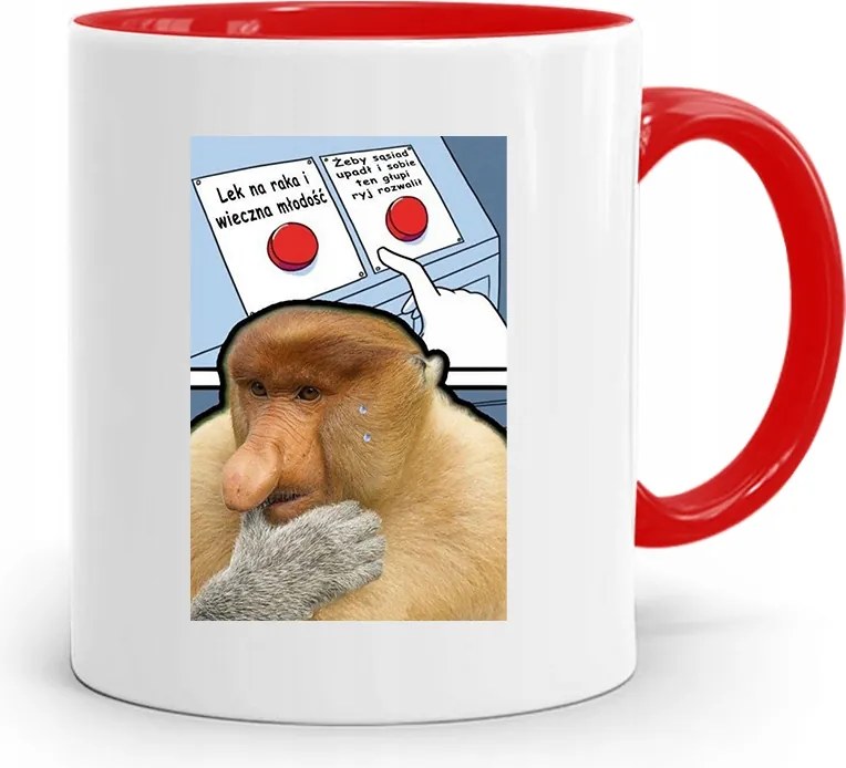 Bögre Piros Hordozó Janusz, Hogy Sosiad Leessen, fényképes nyomattal