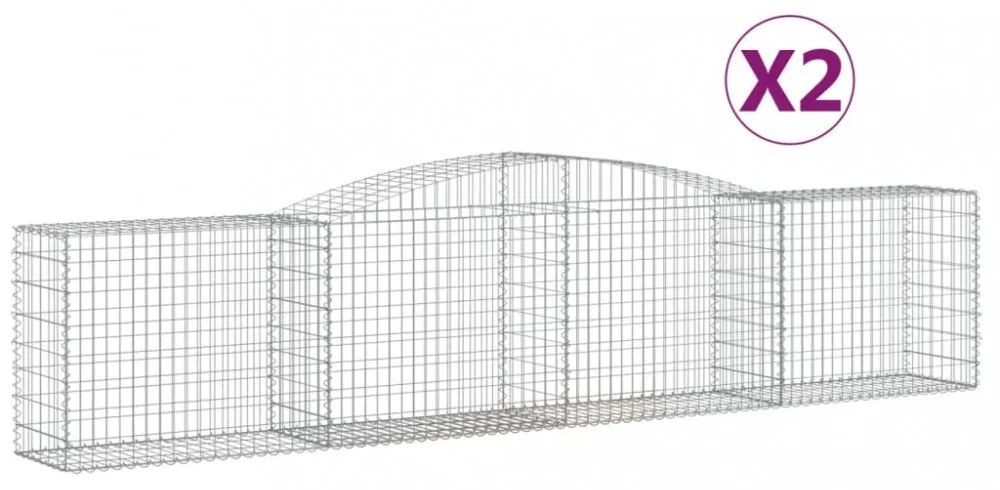2 db íves horganyzott vas gabion kosár 400x50x80/100 cm
