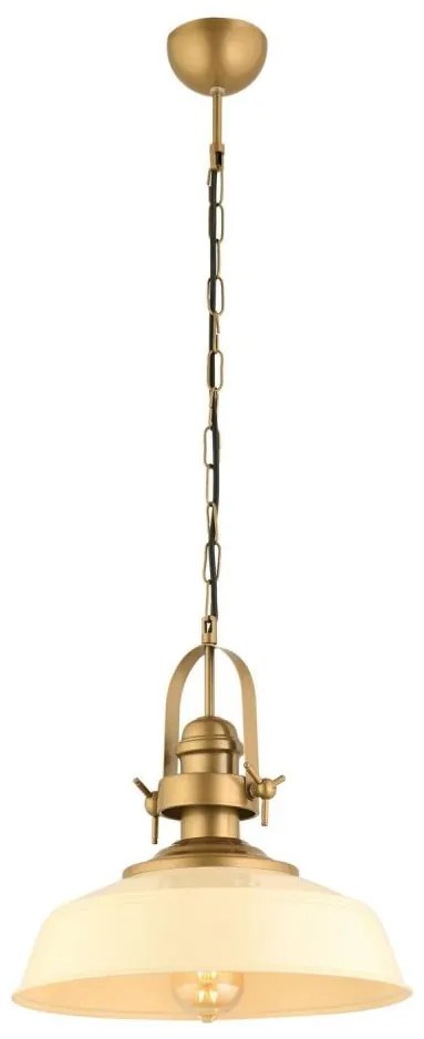 MONZA kábeles függőlámpa 1xE27/40W/230V, átm. 35 cm, krémszínű/bronzszínű
