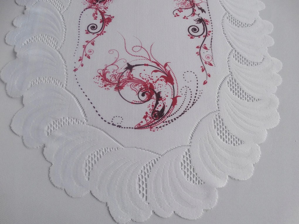 Mg Futófelület Fehér nyomtatás Bordó JR/D58 50x90 lengyel