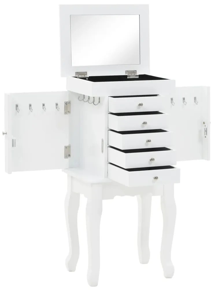 vidaXL fehér álló ékszertartó szekrény