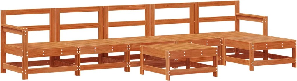 vidaXL Kerti lounge szett 6 pcs Viaszbarna Tömör fenyő