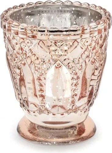 Gyertyatartó, rozé arany, 8cm