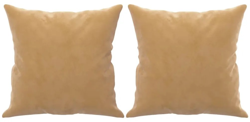 2 személyes barna bársony kanapé díszpárnákkal 120 cm