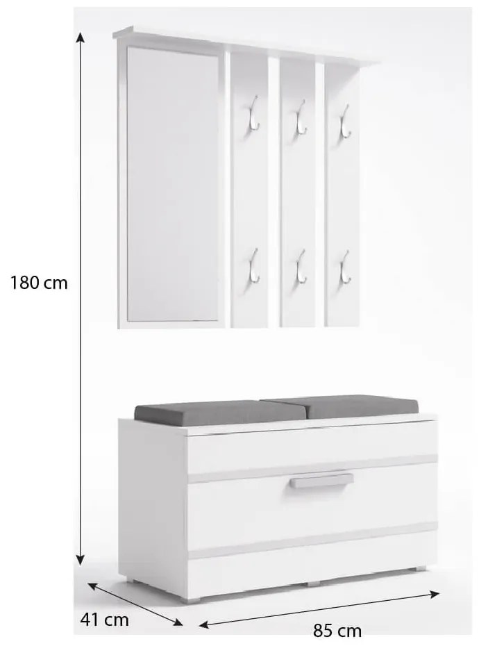 Eibar GB II NEW Előszobafal - fehér N