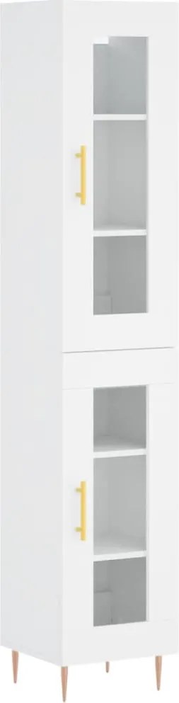 vidaXL fehér szerelt fa magasszekrény 34,5x34x180 cm