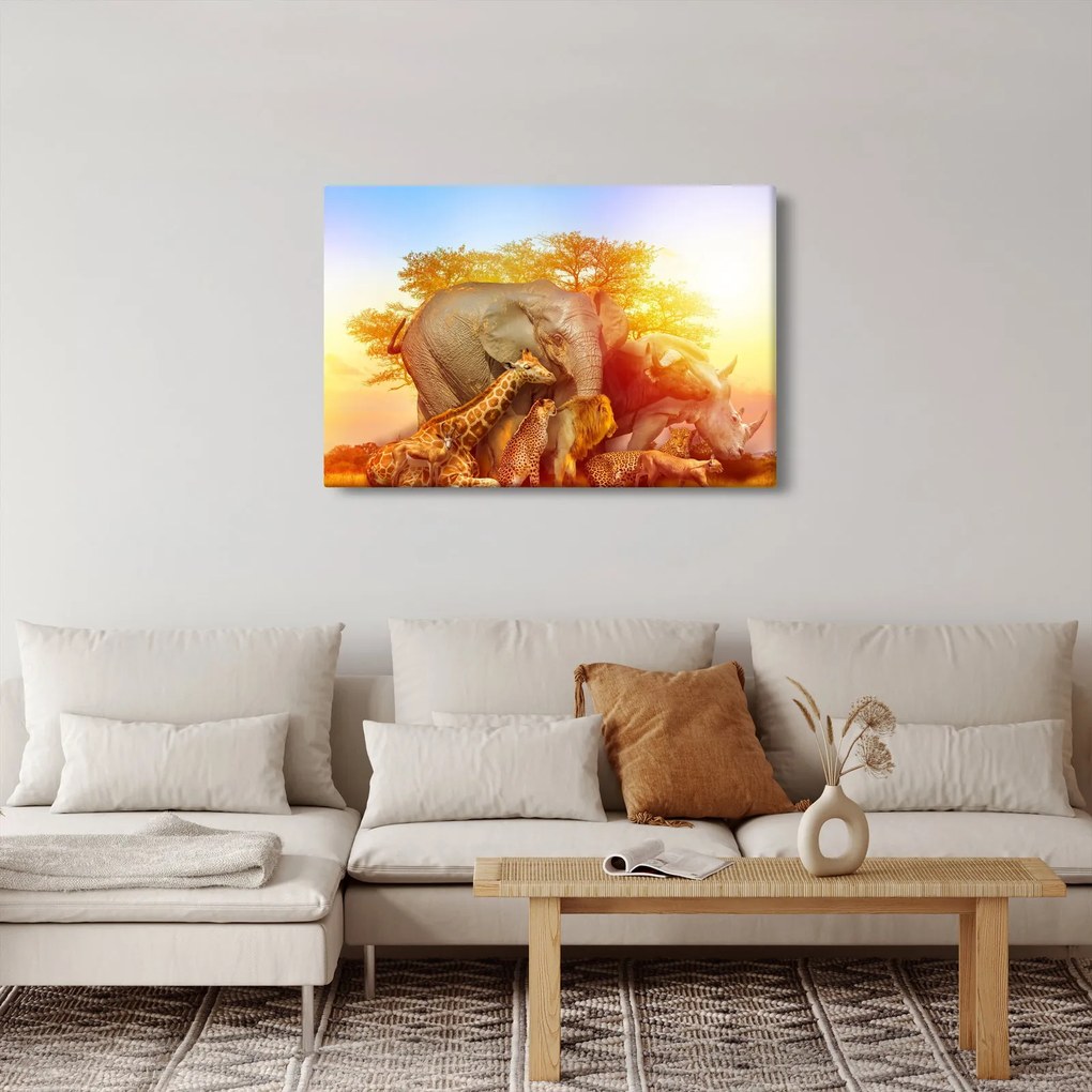 Afrikai állatok képe (90x60 cm)