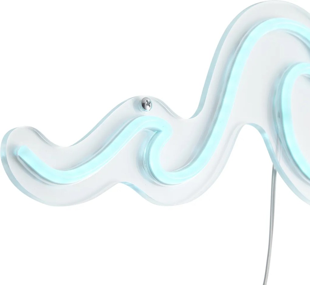 Neon fali lámpa kék LED-del - Wave