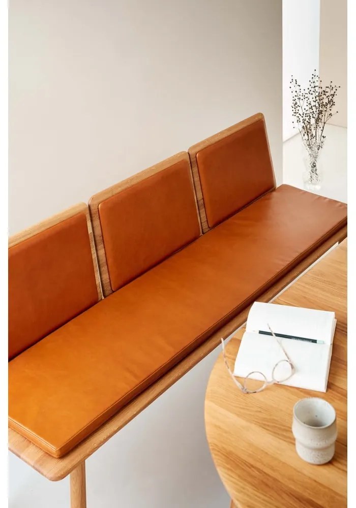 Konyakbarna-natúr színű bőr pad Elba - Hammel Furniture