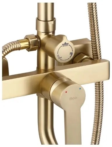 REA-P7841 - ARGUS zuhanyszett csapteleppel, szálcsiszolt arany