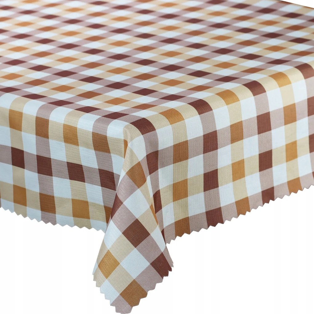 Abrosz Foltálló nyomtatás Barna kockás 130x320 cm