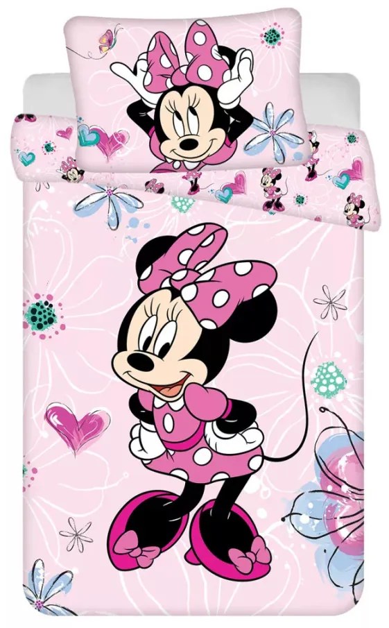 Disney Minnie ovis ágyneműhuzat flowers 100x135cm 40x60cm