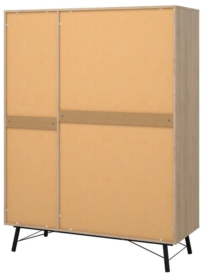 Natúr színű ruhásszekrény tölgyfa dekorral 150x200 cm Ry – Tvilum