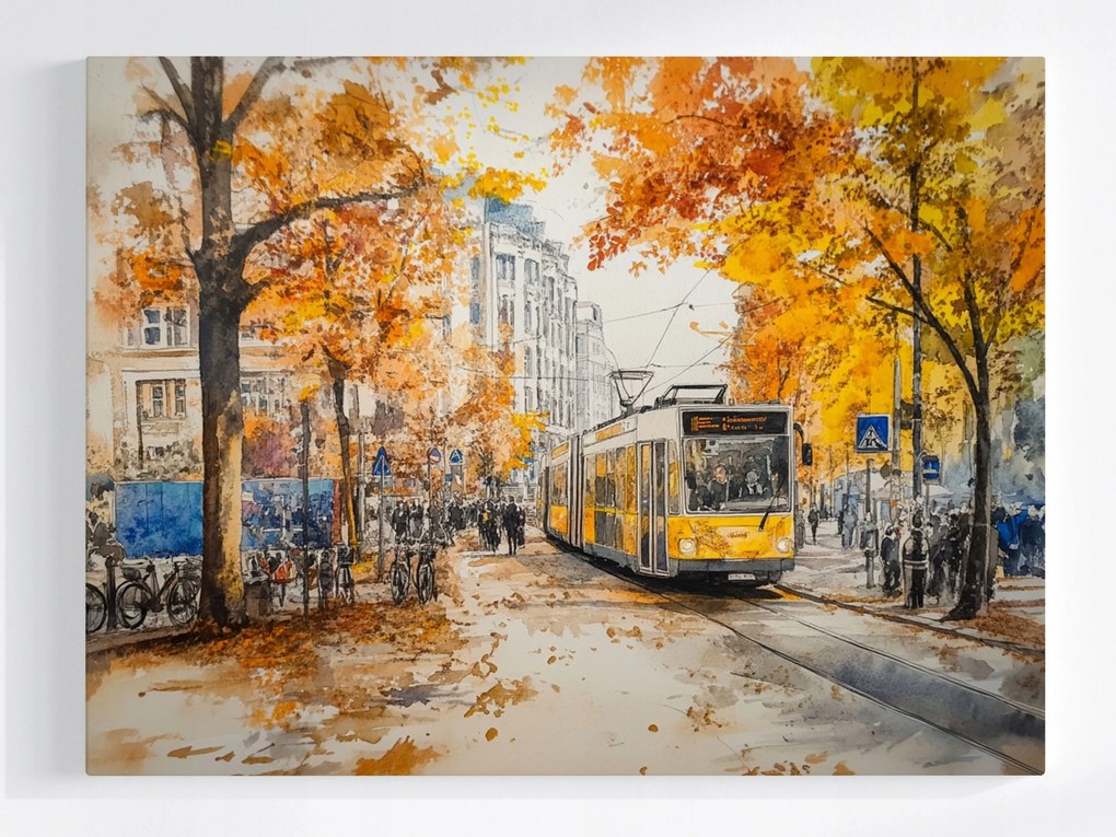 Poszter Berlin Város Közlekedés Kommunikáció Villamos 100x75