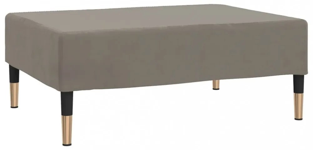 világosszürke bársony lábzsámoly 78 x 56 x 32 cm