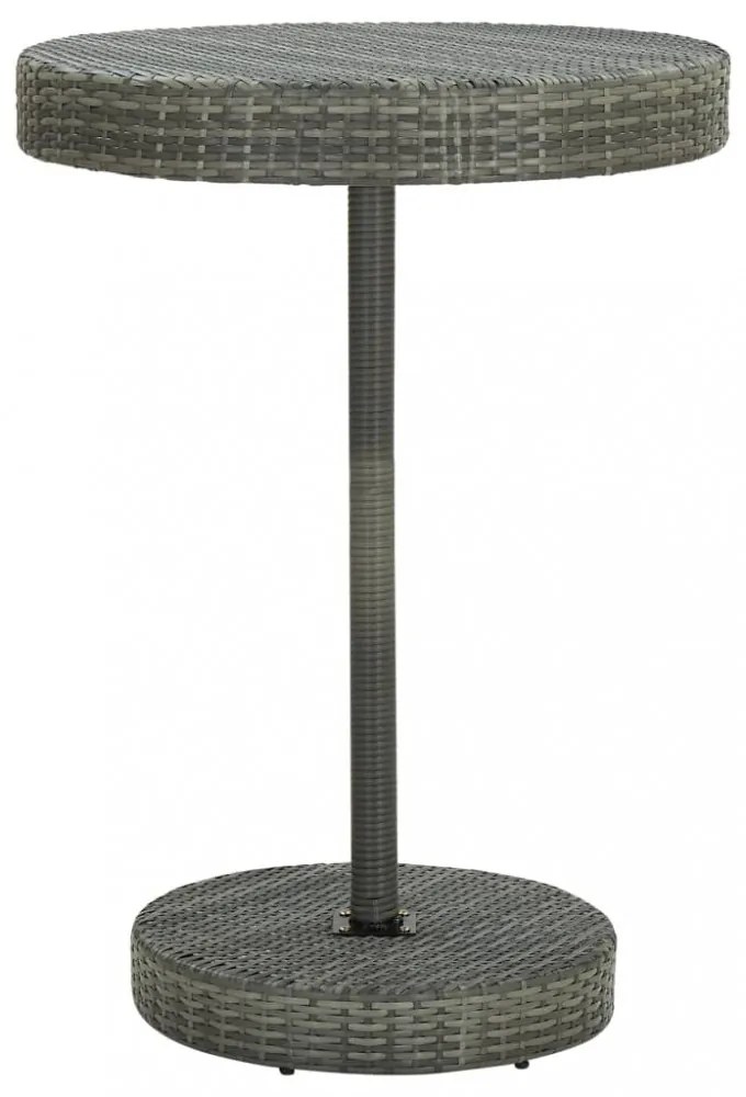 5 részes szürke polyrattan kerti bárszett