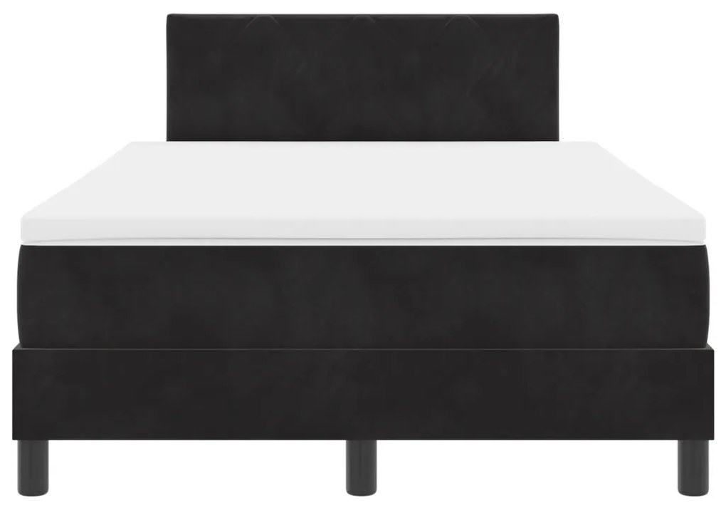 Boxspring Ágy Mattal és LED-del Fekete 120x200 cm Bársonyos