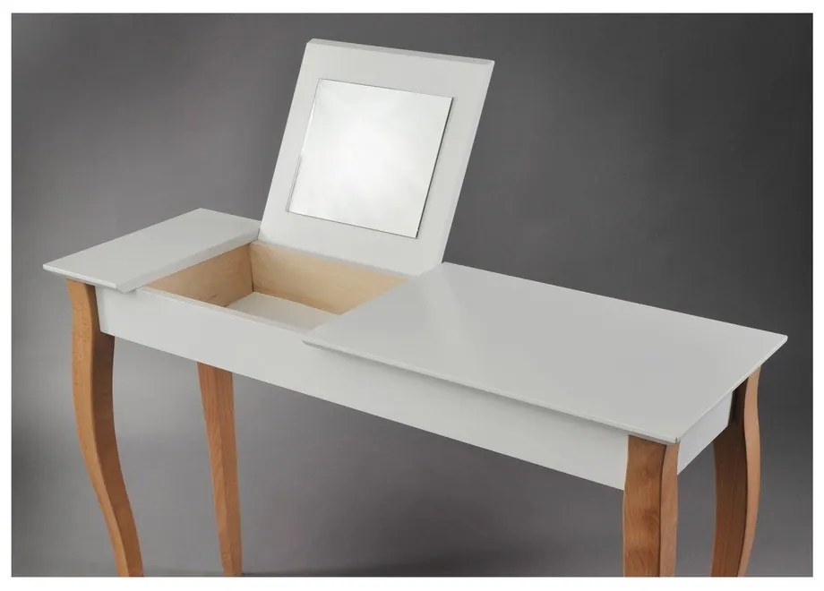 Dressing Table fehér fésülködőasztal tükörrel, hosszúság 105 cm - Ragaba