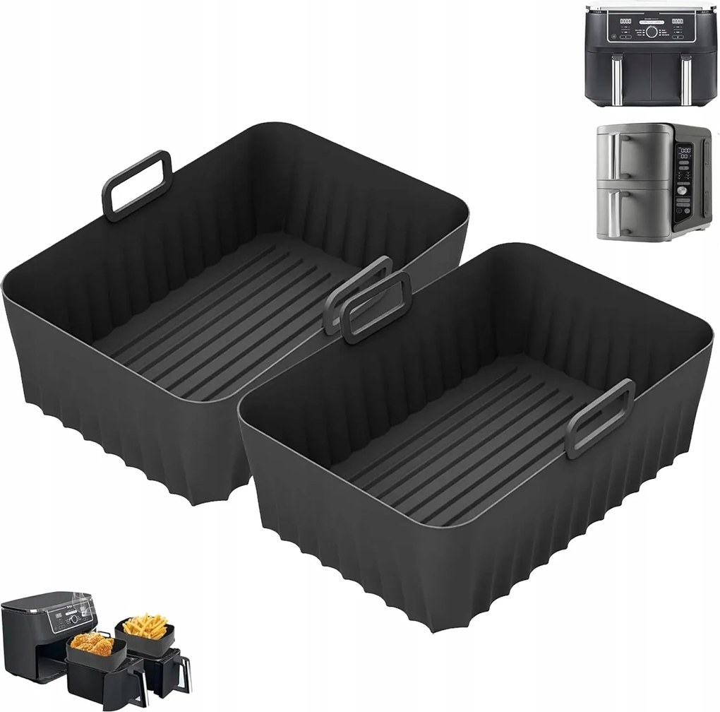 Szilikon utántöltő Ninja airfryerhez forma olajsütő kosár 2db