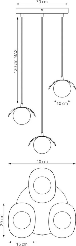 Emibig modern függeszték ritual fehér fekete emi1490/3prem