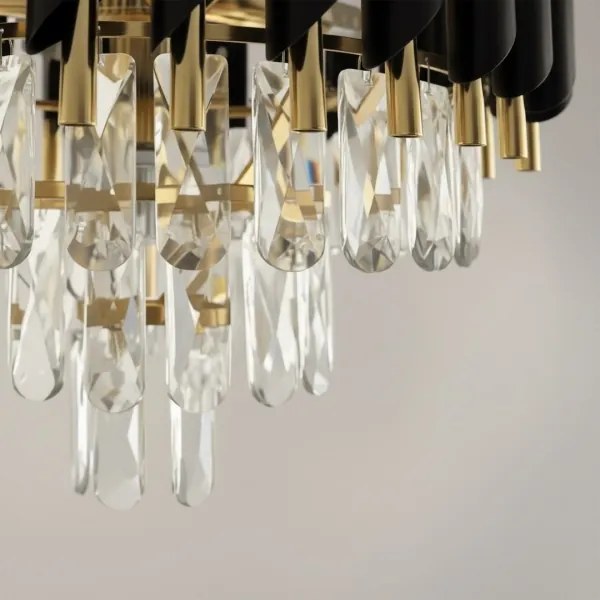 Felületre szerelhető CRISTAL 5xE14/10W/230V Ø 38 cm fekete/arany