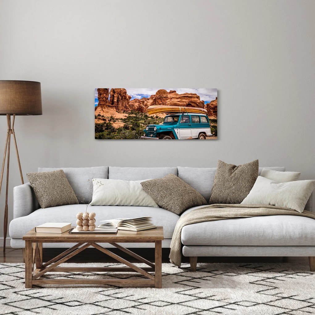 Terepjáró a hegyekben képe (120x50 cm)