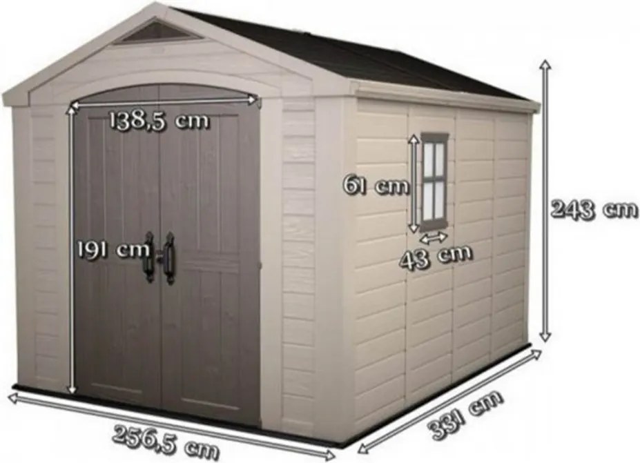 Factor 8x11 kerti ház, beige-taupe színben