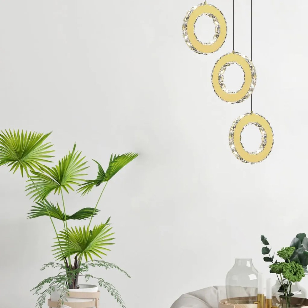 ZUMA LINE MD3713-1-3GT GIRONA Kristály Függesztett Lámpa Arany LED IP20