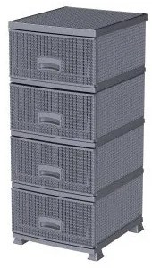 Aldotrade RETRO NEW komód 4 fiókkal, szürke