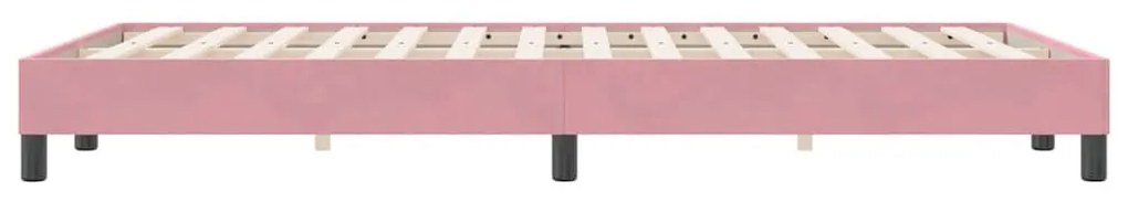 vidaXL ágykeret matrac nélkül rózsaszín 120x220 cm bársony