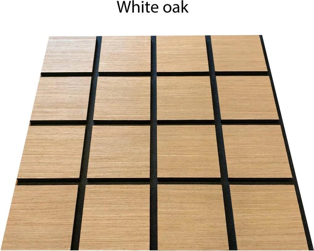 Freja Fa kockás akusztikus falipanel 60x60x1,8cm - világos tölgy - Szürke tölgy