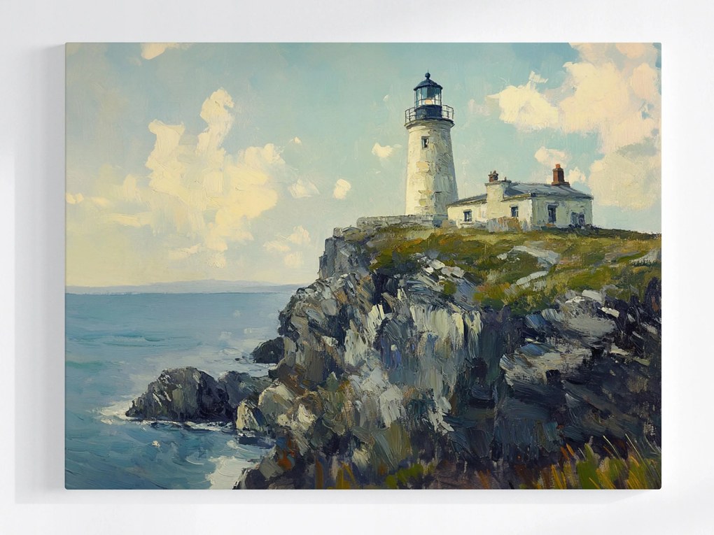 Vászonkép Canvas Tájkép Írország Szikla Tenger Világítótorony 100x75