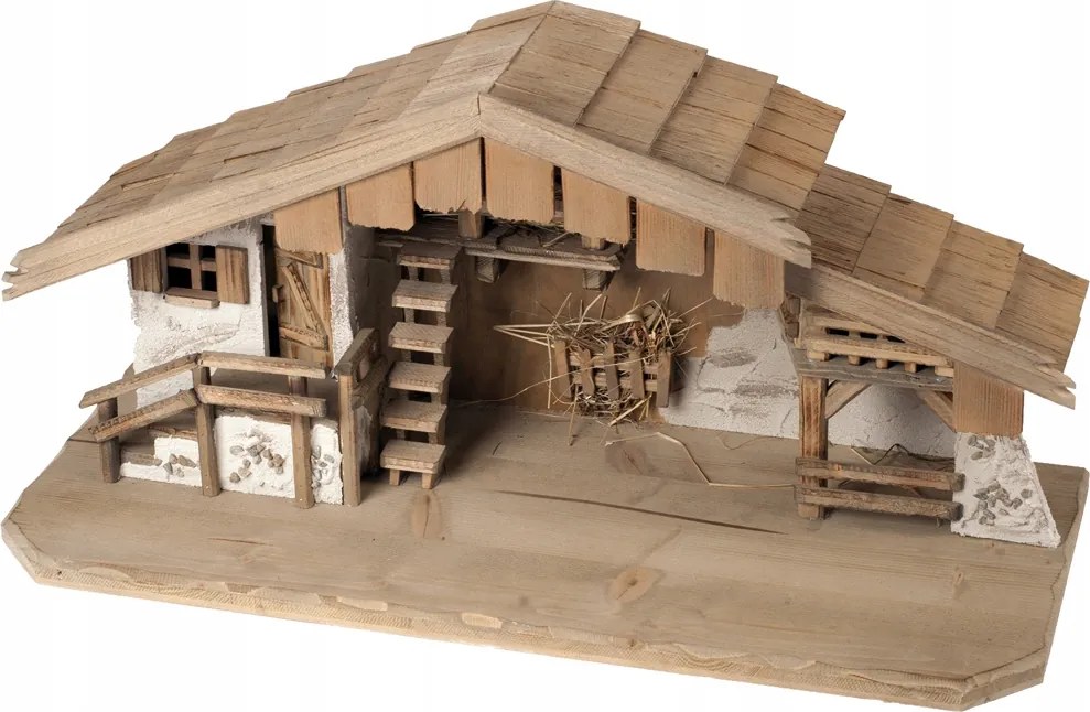 Aranyos Betlehem Karácsonyi Állvány 70x29x33cm 10-13cm-es figurákhoz