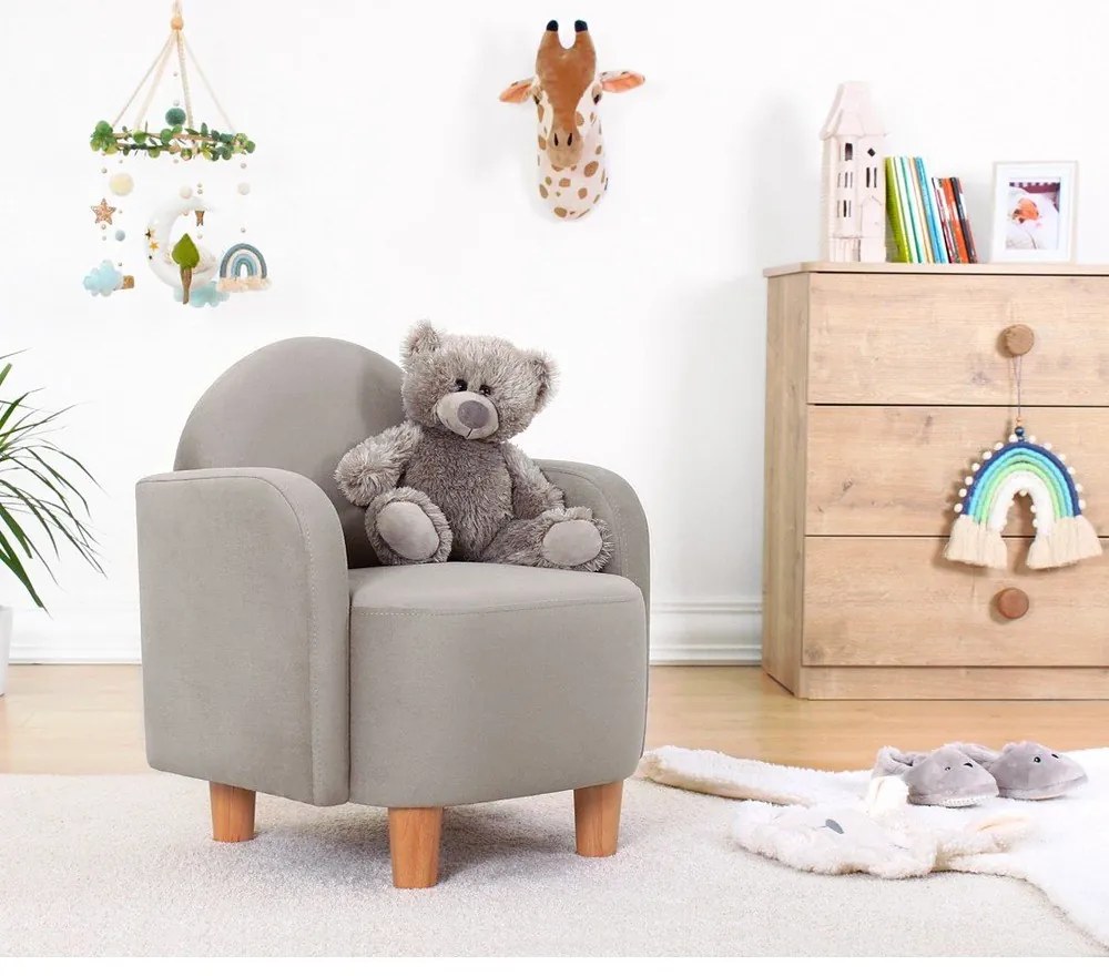 Szürke gyerek fotel Nock – Artie