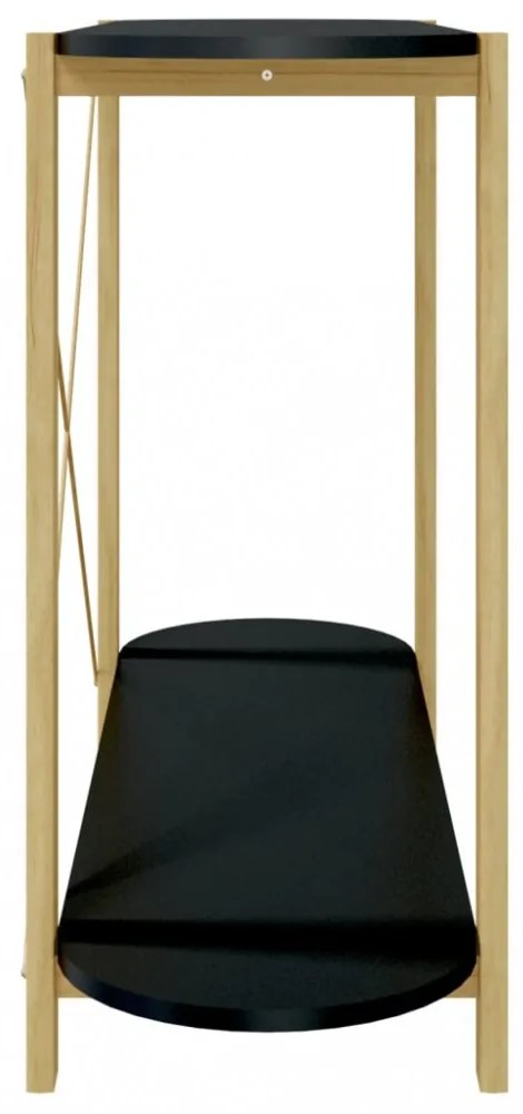 fekete szerelt fa tálalóasztal 110 x 38 x 75 cm