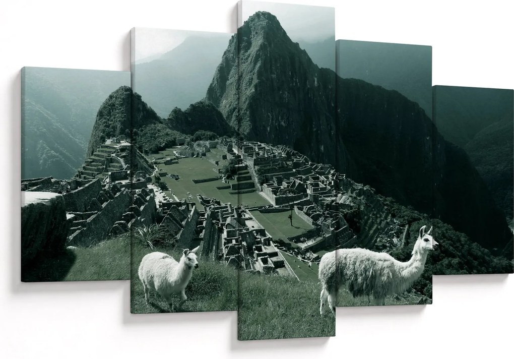Kép - Lámák a perui Machu Picchunál (150x105 cm)