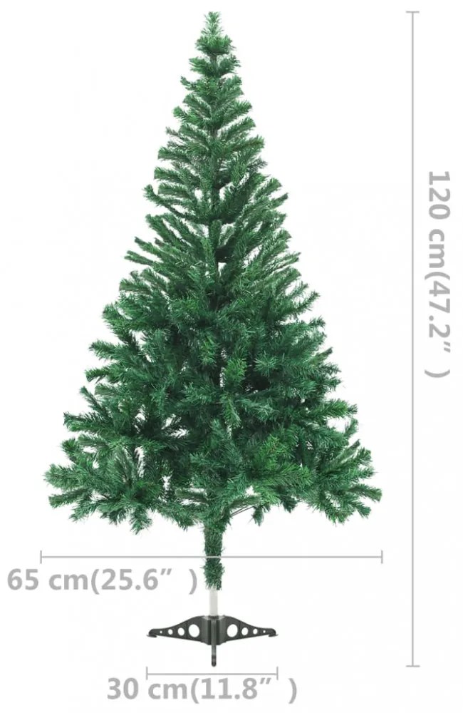 megvilágított műkarácsonyfa 230 ággal gömb szettel 120 cm
