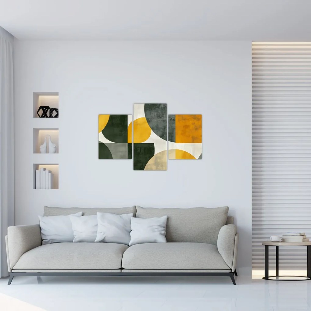 Kép - Olívazöld absztrakció (90x60 cm)