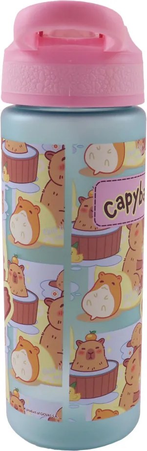 Kapibara Chill műanyag matt szívószálas kulacs 600 ml