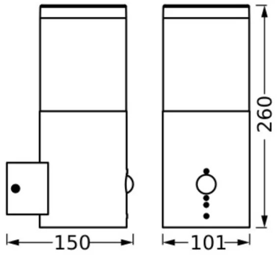 Ledvance - Kültéri fali lámpa érzékelővel EBRO 1xE27/20W/230V IP44