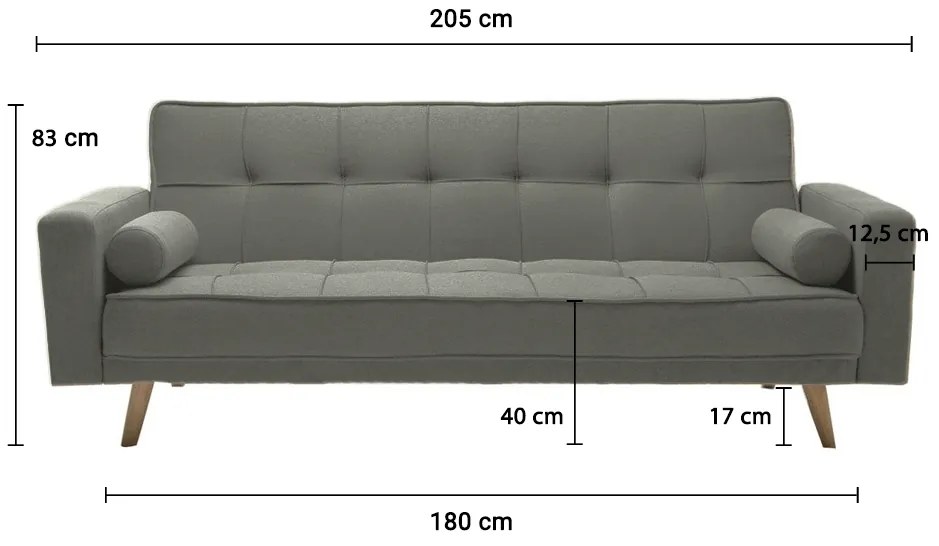 Olívszürke kihúzható kanapé NESTOR VELVET