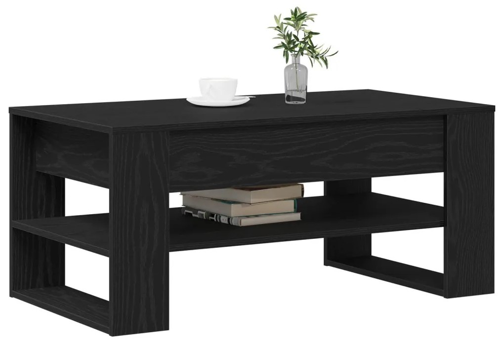 Fekete Tölgy Kávézó Asztal 102x55x45 cm Mérnöki Fa