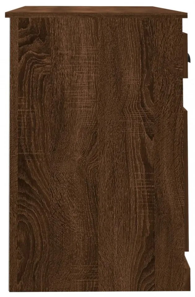 barna tölgy színű szerelt fa íróasztal fiókkal 115x50x75 cm