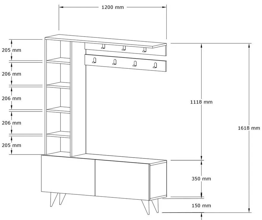 Fehér előszoba bútor Bahar – Kalune Design