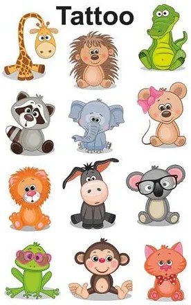 Matrica, tetoválás, 1 ív, 76x120 mm, AVERY ZWECKFORM, Z-Design No.56761, állatok (AY56761)