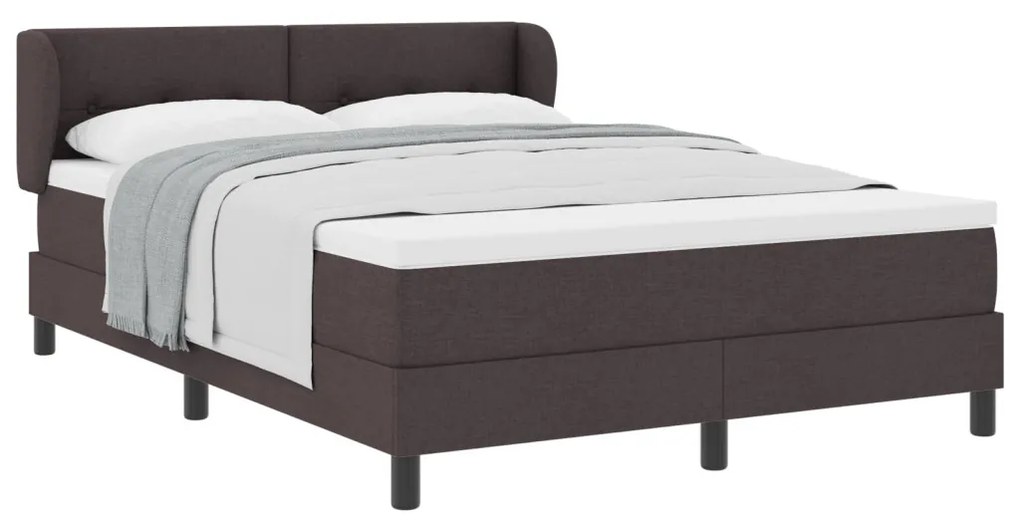 Boxspring Ágy Matrac Középbarna 140x190 cm Szövet