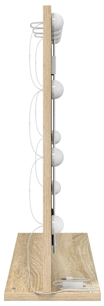 LED világítással rendelkező sminktükör Sonoma tölgy 60x55x18 cm