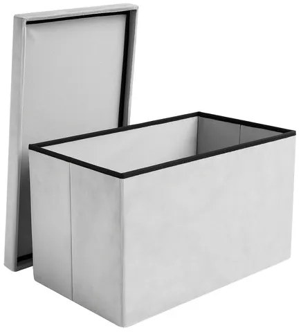 Gray velvet pouf 60x30x30 cm Ruhhy 25994