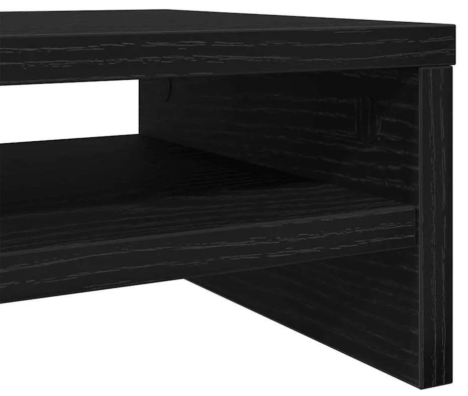 fekete tölgy színű szerelt fa monitorállvány 100 x 24 x 13 cm