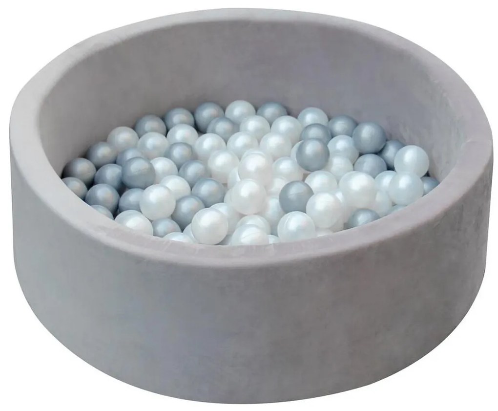 2Kids Toys - Gyerek száraz labdamedence labdákkal, 90 cm átmérő, szürke